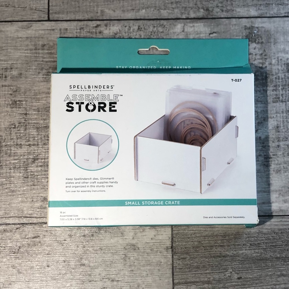 Spellbinders Paper Arts Assemble & Store Small Storage Crate New c. 2021 T-027